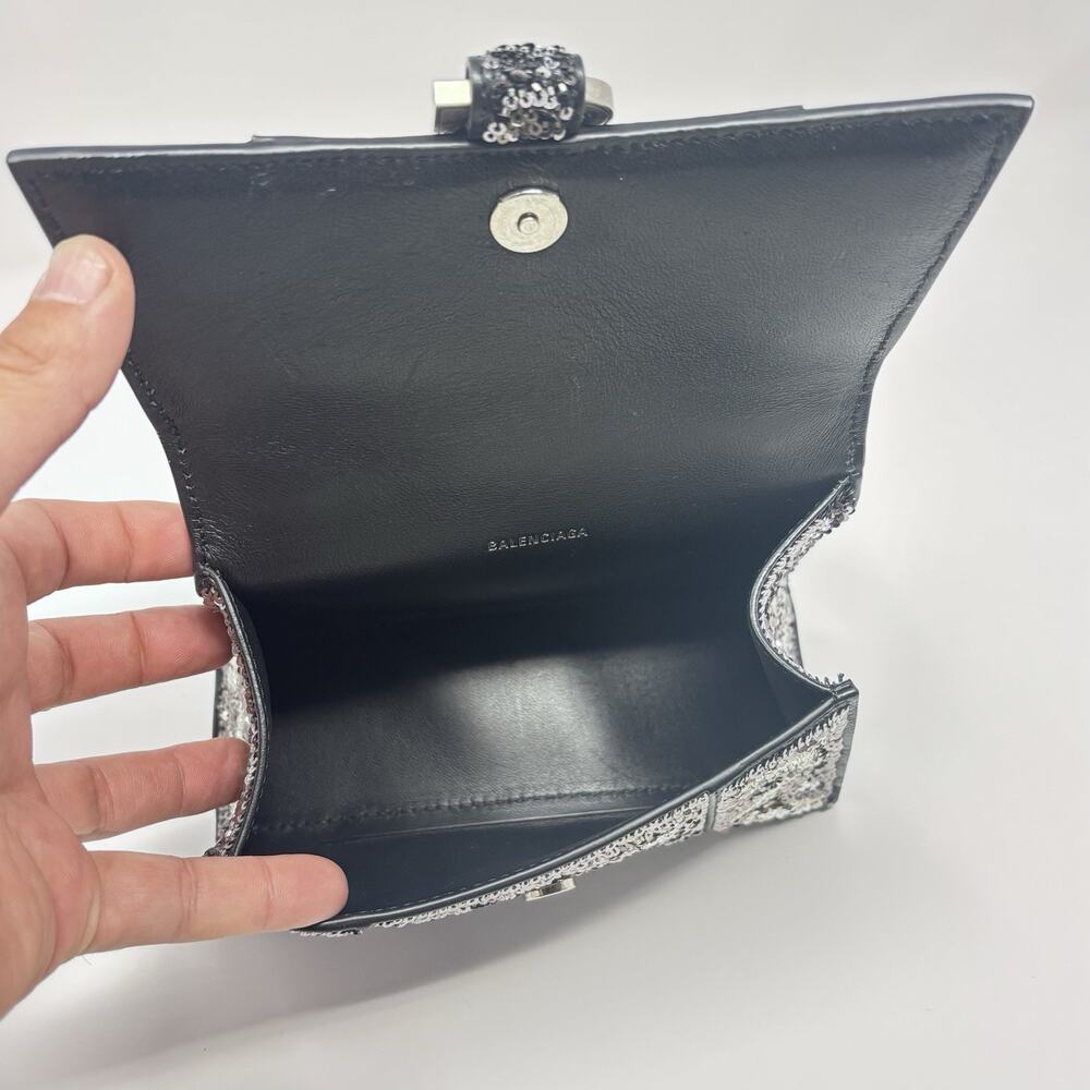 Balenciaga Leather Calfskin XS Hourglass Bag Black Sequin - Picture 11 of 14